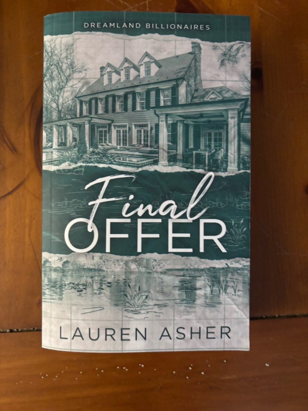 Final Offer by Lauren Asher - Teal & White Paperback